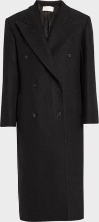 The Row Hariet Double-Breasted Wool-Cashmere Long Coat