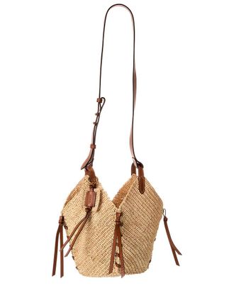 Isabel Marant Tampa Mini Raffia & Leather Hobo Bag