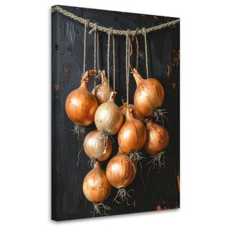 Feeby Cuadro Sobre Lienzo, Cebollas Doradas Verduras, 80x120