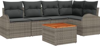 vidaXL Garden Sofa Set 6 pcs Grey vidaXL