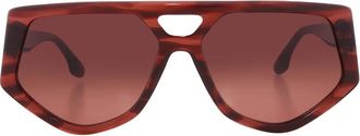 Victoria Beckham Brown Pilot Ladies Sunglasses VB681S 618 58