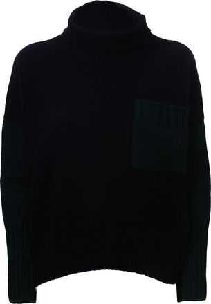 Be You Oversized Patch-Pocket Turtleneck Sweater