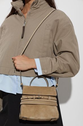 Moschino Suede Bag Tie Me, Womens, Beige