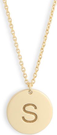 Meshmerise Initial Disc Pendant Necklace in Yellow-S at Nordstrom Rack