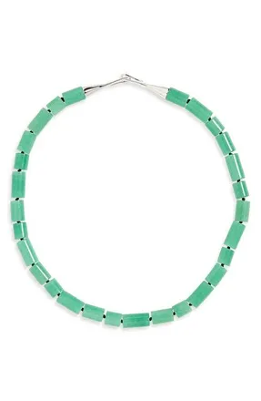 LI&Eacute; STUDIO Sadie Beaded Necklace in Green Averturine at Nordstrom