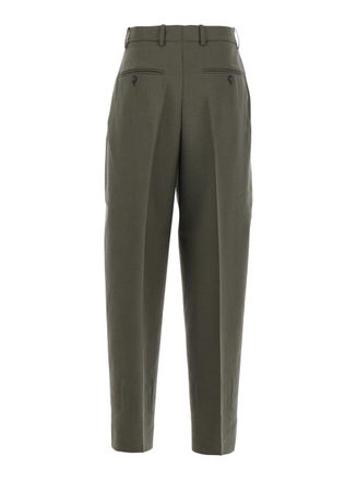 Toteme Womens Green Wide Leg Wool Blend Pants Trousers