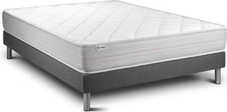 VITALIT Base Tapizada Gris + Colch&oacute;n Con Espuma Viscoel&aacute;stica 140 X 190