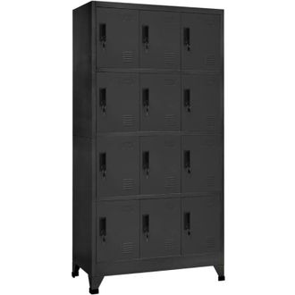 vidaXL Vidaxl - Taquilla De Acero Gris Antracita 90x45x180 Cm