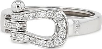 Fred Perry Anello Force 10 in oro bianco 18 carati con diamanti - Argento