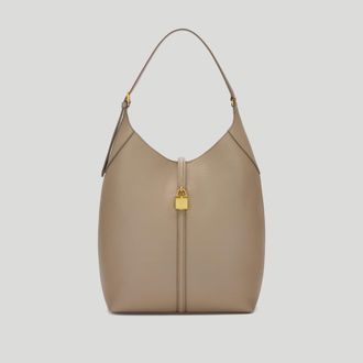 DeMellier The Large Siena Bucket in Light Taupe Small Grain Leather Shoulder bag