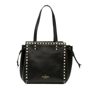 Valentino Pre-owned Tote Bags, female, Black, Size: ONE SIZE Pre-owned Rockstuds Leather 2way Bag