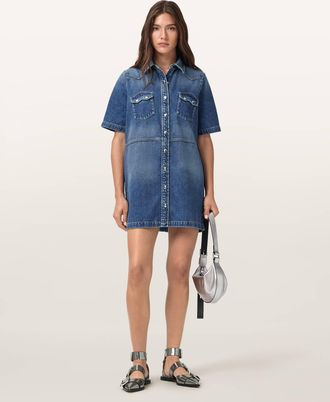 AllSaints Rock Denim Mini Dress