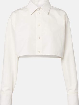 Balenciaga Camisa cropped de popel&iacute;n de algod&oacute;n y seda