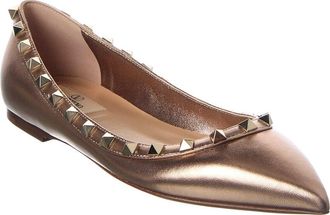 Valentino Rockstud Leather Ballerina Flat