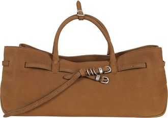 Margesherwood Brown Grandma Used Padlock-Ring Leather Shoulder Bag