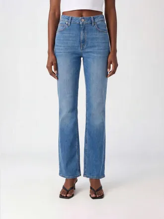Pantaloni Torino Jeans flared a vita media in denim di cotone modello 5 tasche