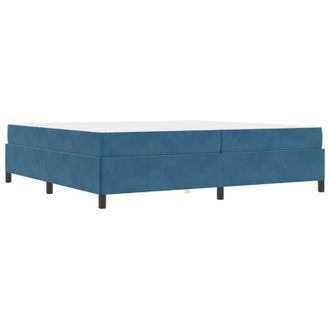 vidaXL Estructura De Cama Azul Oscuro Y Blanco 200 X 200 Cm Terciopelo Vidaxl