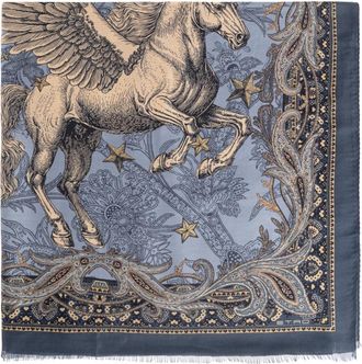 Etro Printed Scarf - Heren - Sjaals - Blauw - ONE Size - Accessoires