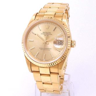 Rolex Pre-owned Rolex Date Automatic Chronometer Champagne Dial Mens Watch 15238 CSO