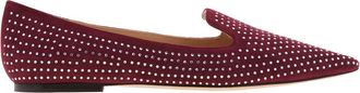 Jimmy Choo London Calix Crystal Hotfix Suede Ballerina Flats, Brand Size 36 ( US Size 6 )