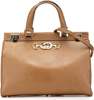 Gucci Borsa a tracolla Zumi media in pelle con manico 2000-2015 - Marrone