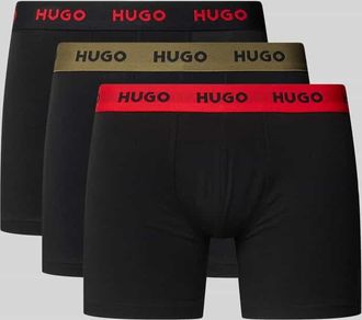 HUGO BOSS Trunks mit elastischem Label-Bund im 3er-Pack Modell BOXER BRIEF in Black, Gr&ouml;&szlig;e XXL