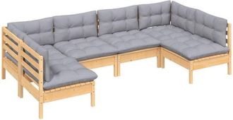 vidaXL Juego De Muebles De Jard&iacute;n 6 Pzas Y Cojines Madera Maciza Pino Vidaxl