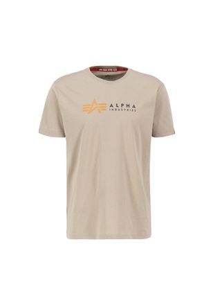 Alpha Industries T-Shirt ALPHA INDUSTRIES Alpha Label T-Shirt, Herren, Gr. XXL, beige (vintage sand), Obermaterial: 100% Baumwolle, Shirts T-Shirt