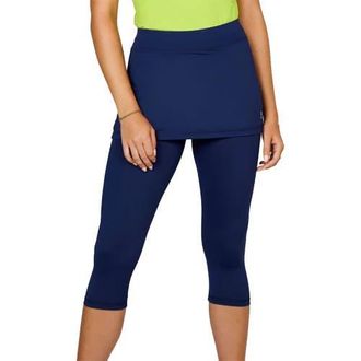 Sofibella UV Staples Abaza 13in Womens Tennis Skirt with Capri Leggings in Navy at Nordstrom, Size X-Small