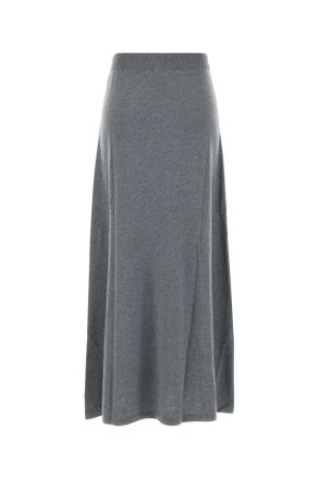 Lisa Yang Womens Grey Cotton Blend Adrienne Skirt Deepcloud Exterior: Cashmere Gonne