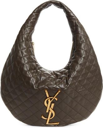 Saint Laurent Icare Quilted Leather Hobo Bag in Light Musk at Nordstrom