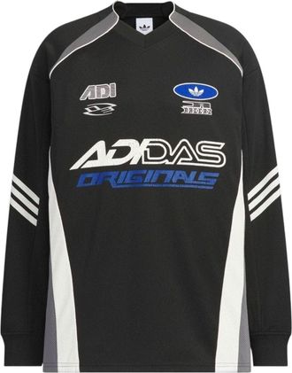 adidas Long-Sleeved Relaxed Fit T-Shirt Asia Sizing Black Blue Gray KF5155