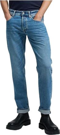 Replay Jeans met zakken met ritssluiting en knoopsluiting - Heren - Slim Fit Jeans - Blauw - W30 L32 - Katoen - Jeans