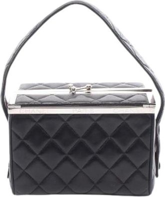 Chanel Pre-owned Matelasse Lambskin Handbag - Dames - Vintage Handtas - Zwart - ONE Size - Leer - Vintage