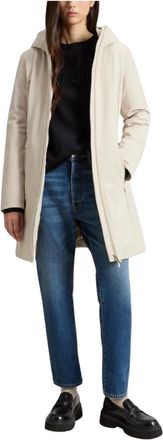 Woolrich Jassen, Dames, Beige, S, Leer, Firth Parka