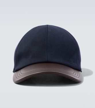 Berluti Leather-trimmed wool baseball cap