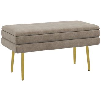 HOMCOM Banco de almacenaje 79.5x37.5x43 cm beige