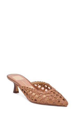 Dolce Vita Cleo Loop Mule in Mid Brown Raffia at Nordstrom, Size 7.5