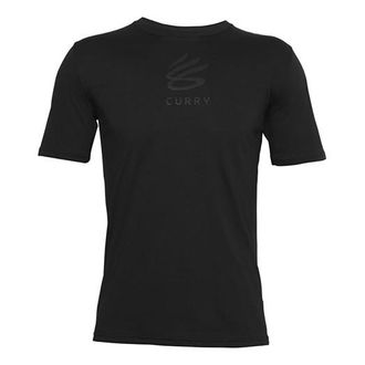 Under Armour Curry Logo Printing T-Shirt Black 1357001-001