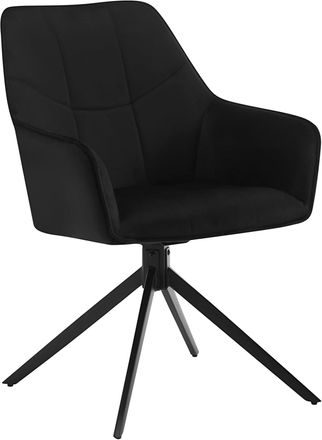 Woltu Juego De 1 Sillas De Comedor Con Patas De Metal. Respaldo Y Asiento Giratorio. En Terciopelo Negro - Woltu