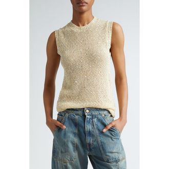 Golden Goose Journey Sequin Sleeveless Sweater in Heritage White at Nordstrom, Size Large