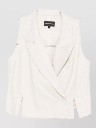 Emporio Armani cotton blend blazer style sleeveless jacket