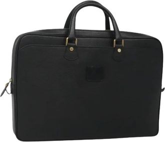 Burberry Pre-owned Handbags, female, Black, Size: ONE SIZE Pre-owned Vintage Leather Business Bag