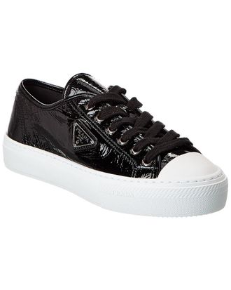 【PRADA】lady's レザー厚底フラットスリッパ ロゴ blackカラー 楽天市場】プラダ PRADA レザースニーカー 三角ロゴ レース
