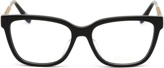 Chopard VCH333W Gold-Trimmed Acetate Eyeglasses - Black