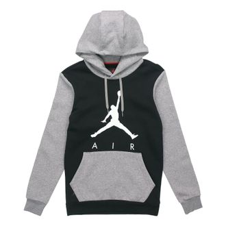 Nike Jordan Mens Air Jordan JUMPMAN AJ Large LOGO Gray Black Pullover Grey Black CK1349-010