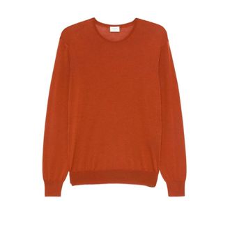Saint Laurent Crewneck Jumper - male - Saint Laurent - Round-neck Knitwear - Orange - M - Knitwear
