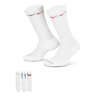 Nike Printing Logo Athleisure Casual Sports Socks 3 Pairs White DH3822-902
