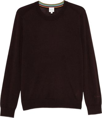 Paul Smith Brown Knit Crewneck In Wool