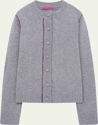 The Elder Statesman Glacier Cashmere Crewneck Cardigan